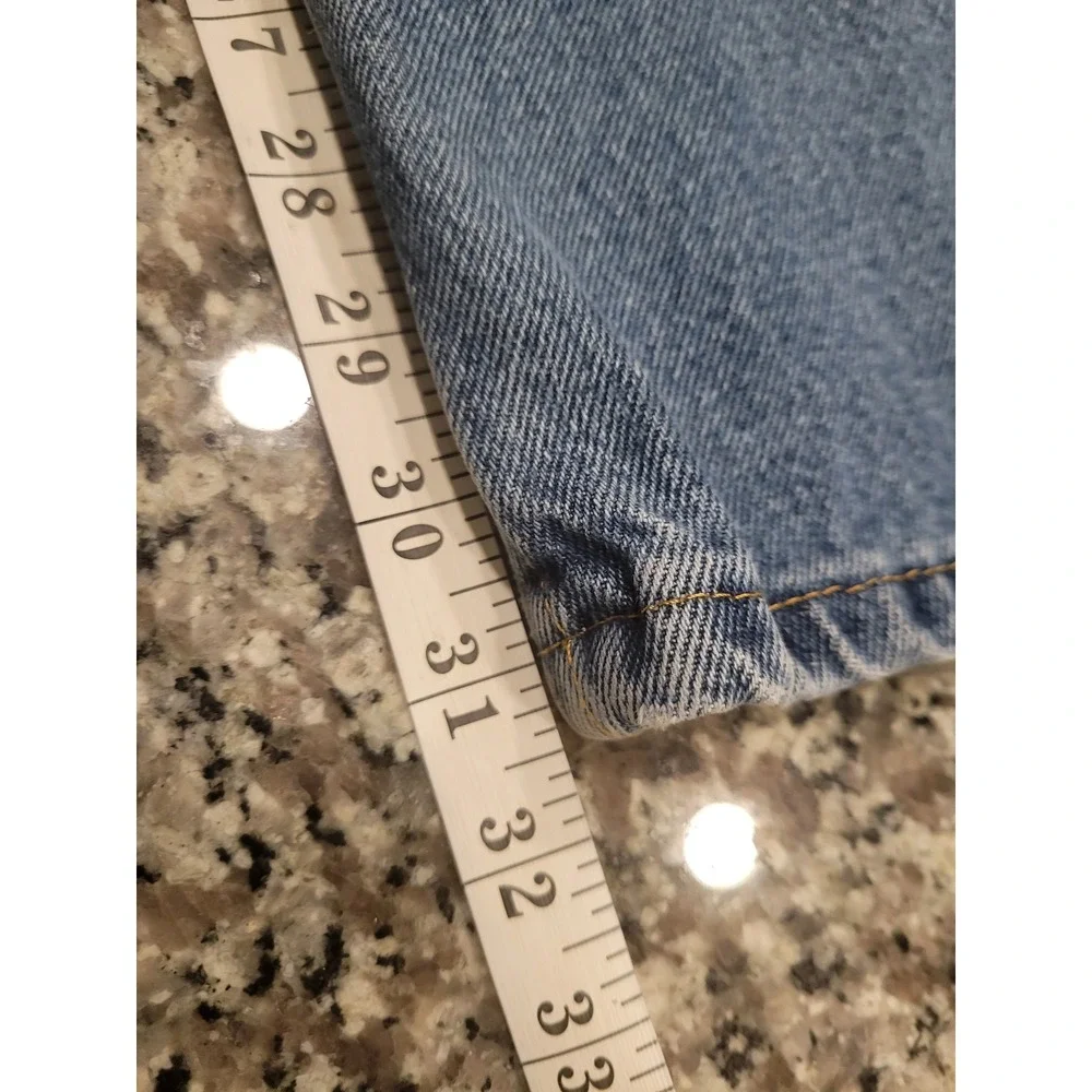 Wrangler Relaxed Fit Straight Leg Jeans Mens 32x32 Blue Denim Distressed Pockets